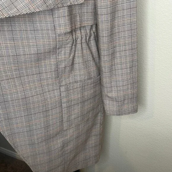 cupcakes and cashmere Plaid Drape Front Trench Coat XS - Picture 9 of 16